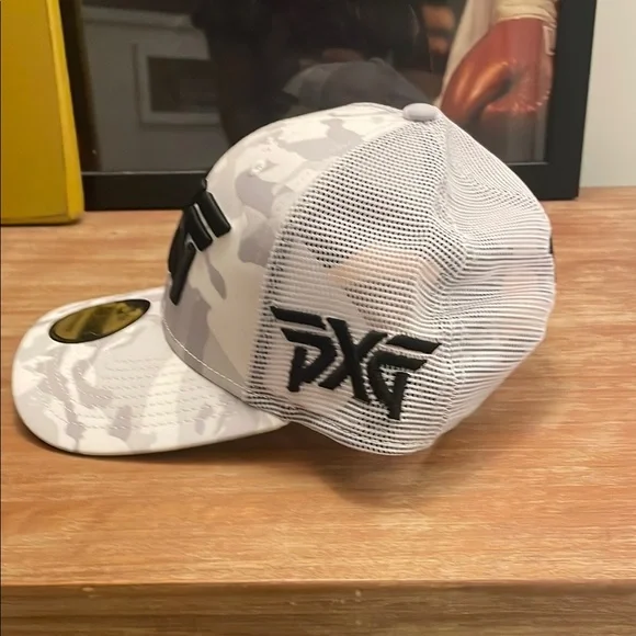 PXG White Camo Cap with Black Logo - Picture 3 of 4